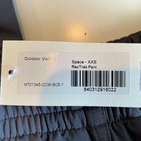 Outdoor Voices RecTrek Pants, new with tags, mens XXS - Picture 2 of 4